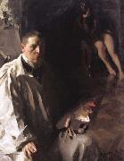 Anders Zorn Self-Portrait with Model painting